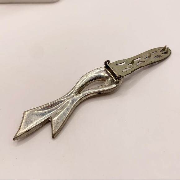 Vintage/antique clear rhinestone art deco bow dress clip 1930s? - Picture 8 of 10